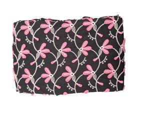 <b>Hot</b> selling <b>Combed</b> Black Cotton Woven Lightweight Breathable 3D Applique Floral Embroidered Fabric In-Stock Women's Dresses - Product Image 2