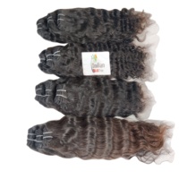 Extensions de cheveux humains indiens naturels 100% vierges Remy, double trame machine, cuticules alignées, 28 pouces, ondulées, à bandes adhésives