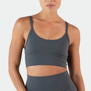 Sujetador Deportivo Sin Costuras de Soporte Medio, Talla Grande, Cortavientos y de Secado Rápido con Logotipo Personalizado Lavado en el Frente para Mujer, Ropa Deportiva de Entrenamiento - Product Image 2