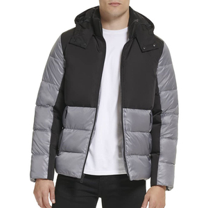 High Quality Hooded Puffer <b>Jacket</b> Windproof Slim Fit Casual Winter Coat with Zipper Closure Polyester Men's Puffer <b>Jacket</b> - Product Image 4
