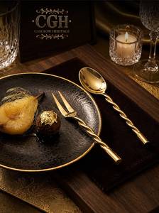 Hot Sale Metal Kitchen Utensil Set <b>Gold</b> Plated <b>Mirror</b> Polish <b>Long</b> Handle Durable Eco-Friendly Everyday Cooking Baking Frying - Product Image 3