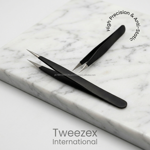 Pinzas para Pestañas de Acero Inoxidable de Primera Calidad, Marca Privada Profesional, Ligeras, Antiestáticas, con Puntas Puntiagudas de Precisión y Dentadas - Product Image 4