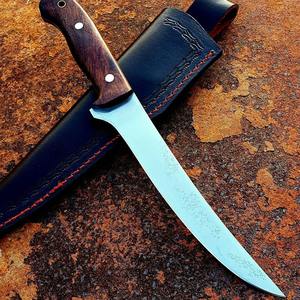 Couteau à filet en acier inoxydable et acier au carbone, fait main, durable, écologique, pour l'extérieur, vente en gros OEM, livraison directe, étui en cuir - Product Image 3