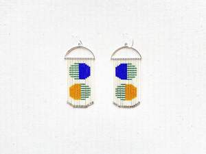 Round <b>Red</b> <b>Beaded</b> Earrings with Sequin Embroidery Inside Hand Made Embroidery Classic Earrings for Women - Product Image 4