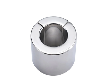 แหวนโลหะแม่เหล็กสีเงินแบบวงแหวนเปิดสำหรับอุปกรณ์ BDSM - Product Image 1