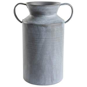 Jarrón de Metal Galvanizado Industrial con Asas - Decoración Rústica Estilo Granja para Bodas, Hogar y Centro de Mesa - Product Image 1