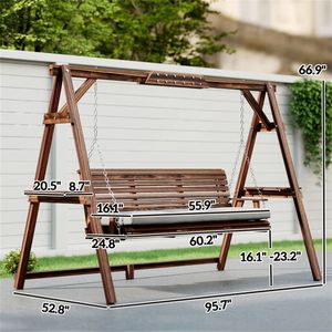 Dondolo da Giardino Marrone Carbonizzato per Piscina e Cortile - Ideale per Veranda e Terrazza - Product Image 6