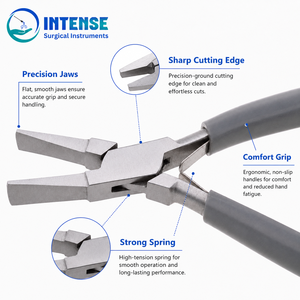Pince à bec plat professionnelle pour la fabrication de bijoux, à mâchoires lisses de précision, en acier inoxydable, outil à main avec poignée personnalisée, vente en gros - Product Image 2