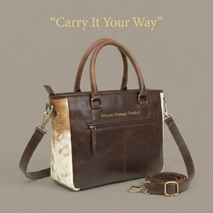 Bolso Tote de Cuero Genuino con Pelo, Estilo Vintage, Gran Capacidad, Ligero y Portátil, para Llevar al Hombro - Product Image 3