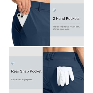 กางเกงกอล์ฟผู้ชาย กางเกงทำงานแบบยืดได้ น้ำหนักเบา แห้งเร็ว กางเกงลำลองมีกระเป๋า 30"/32"/34" - Product Image 5