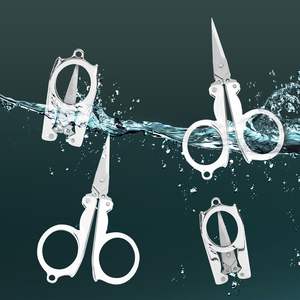 Tijeras de Viaje Plegables, Pequeñas, Plegables, Afiladas, Ligeras, Duraderas, de Acero Inoxidable, para Manualidades Familiares, Campamento, Uso al Aire Libre - Product Image 6