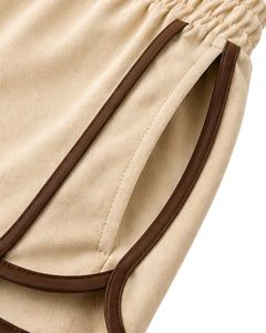Shorts de sport pour femmes beige et marron, séchage rapide, respirants, pour la gym, le fitness, décontractés, été, taille élastique, vêtements de sport - Product Image 4