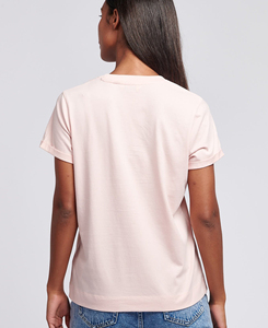 Camiseta de Manga Corta para Mujer, Cuello Redondo, Color Rosa Claro, Corte Regular, Color Sólido, Algodón Jersey, Transpirable, Estilo Casual para Todas las Temporadas, 160g - Product Image 2