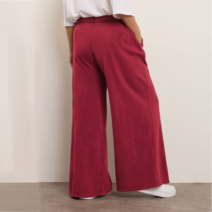 Pantalon de jogging ample rouge pour femme, en polyester et coton, avec logo personnalisé, pour femme - Product Image 2