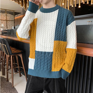 Pull tricoté moderne pour homme, respirant, avec logo frontal, 100 % coton/laine, confortable, doux, léger et chaud - Product Image 3