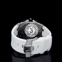 Montre mécanique en acier inoxydable avec diamants Moissanite glacés, chiffres arabes, style Hip Hop, très demandée, pour occasions décontractées et formelles