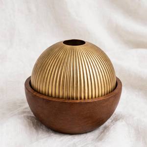 Brûleur d'encens Bakhoor en bois brossé argenté avec fentes, bol à charbon Mubakhara, support d'Oud arabe du Moyen-Orient, décoration d'intérieur - Product Image 3