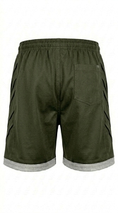 Men Plain Polyester Shorts <b>Elastic</b> Waist Athletic Training Shorts - Product Image 2