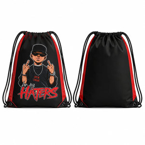 Sac à dos à cordon de serrage sérigraphié rouge, jaune et blanc, en Spandex/Polyester léger 360g, unisexe – Ne laissez pas l'occasion vous échapper ! - Product Image 1