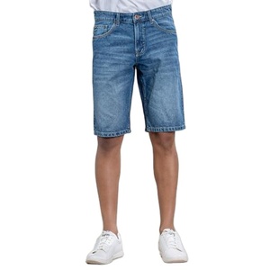 Achetez des shorts en denim délavé personnalisés pour hommes, style streetwear, denim baggy pour hommes - Product Image 2