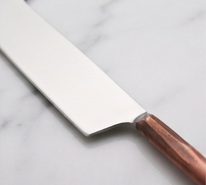 Ensemble de 4 couteaux à fromage en acier inoxydable faits à la main avec manche en cuivre, outils pour plateau à fromage et ustensiles de cuisine - Product Image 2