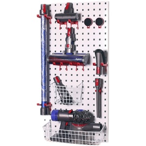 Estante de pared con orificios cuadrados para accesorios de aspiradora Dyson, organizador de herramientas con sistema de ganchos. - Product Image 3