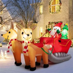 Decorazione natalizia gonfiabile in PVC di 2,2 metri con Babbo Natale su slitta - Product Image 5
