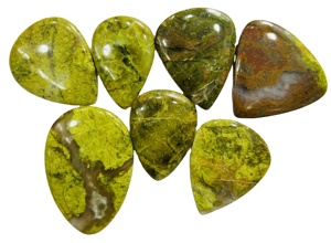 หินโอปอล์ทรงหลังเบี้ยสีเขียวธรรมชาติเกรด AAA อัญมณีหลวมแบบสั่งทำสำหรับการทำเครื่องประดับ - Product Image 2