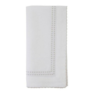 Wholesale Reusable <b>Square</b> 1cm Hemstitch Edge Drawnwork White Home & Restaurant Dining Cotton Linen Cloth Napkin - Product Image 4