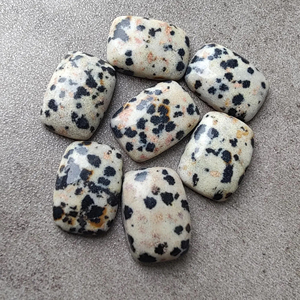 Dalmatian Jasper Cabochon เบาะทรงสี่เหลี่ยมผืนผ้าหลังแบนปรับเทียบพลอยคุณภาพดีที่สุด - Product Image 1