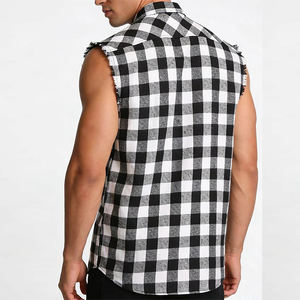 เสื้อเชิ้ตแฟลนเนลแขนกุดลำลองลดราคาพิเศษ ทรงปกติ ติดกระดุม ผ้าไม่ยับ แฟชั่นหรูหรา - Product Image 4