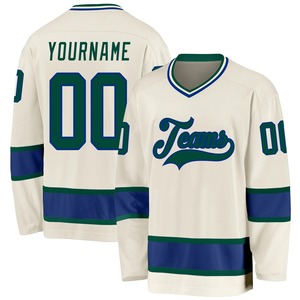Camiseta de Hockey Personalizada Color Verde Crema, Sublimada, Transpirable, Uniforme de Equipo, Cosida, Ropa Deportiva de Entrenamiento para Hombres y Jóvenes - Product Image 1