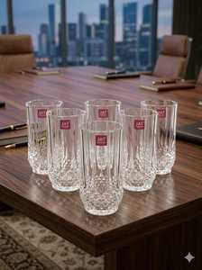 Modern Luxury Ceramic Eco-Friendly Drinking <b>Glasses</b> Set 6 Clear Tall Vases for Water Juice Home Tableware Decorative Glassware - Product Image 2
