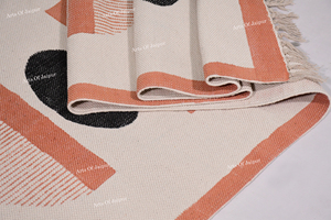 Tapis en coton à motifs géométriques, tissé à la main, style bohème, respectueux de l'environnement, intérieurs modernes, traditionnel indien - Product Image 6