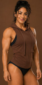 Chaleco con capucha sin mangas para mujer, top deportivo, sudadera sin mangas, ropa de entrenamiento para gimnasio, chaleco de moda urbana - Product Image 3
