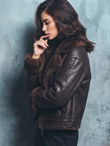 Premium Kunstfell Damen Loose-Fit Echtleder-Jacke aus Lammfell, Individuelle Farbgebung & Anpassungsservice Verfügbar - Product Image 4