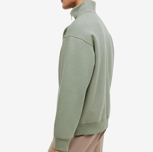 Sudadera de Forro Polar de Poliéster para Hombre, con Cuello Alto y Cierre de Cremallera 1/4, Oversize, para Invierno, Color Personalizado OEM - Product Image 4