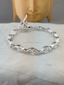 Marquise Cut Diamond <b>Bracelet</b> in White Gold Luxury Tennis <b>Bracelet</b> for Women Engagement Wedding Anniversary Bridal Gift for Her - Product Image 3