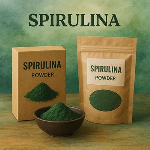 WARRLY Capsules de Poudre d'Extrait de Spiruline Premium 99% Pure, Algue Naturelle Superaliment de Qualité Alimentaire, Extraite par Solvant, en Pot Mason - Product Image 1