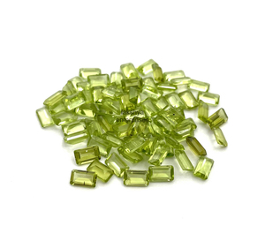 Péridot naturel taillé en octogone 5x7MM, facetté, calibré, qualité AAA, pierres en vrac à prix de gros - Product Image 2