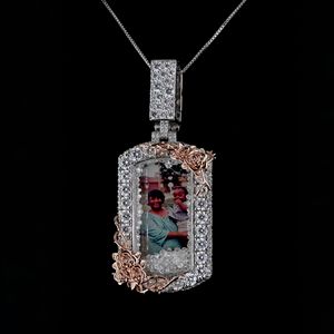 AMBER JEWELS T-130 Colgante de Diamantes Hiphop de Oro Sólido de 18K con Detalles en Oro Rosa, Diamantes Naturales de Corte Brillante, Romántico, Unisex, Conmemorativo - Product Image 1