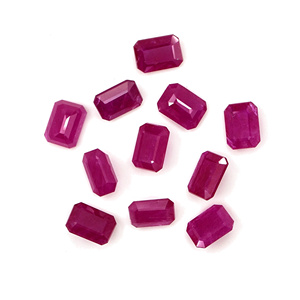 Rubis naturels non traités du Mozambique, octogones calibrés 5x7mm, pierres précieuses de rubis naturelles facettées pour la création de bijoux, prêtes à l'emploi - Product Image 5