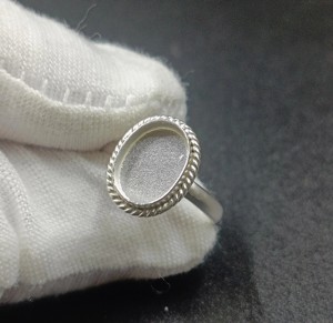 Handmade 18k Gold 925 Silver 7x9mm Oval <b>Blank</b> Bezel Designer <b>Ring</b> Gemstone Setting Resin Filled DIY Keepsake Jewelry Findings - Product Image 6