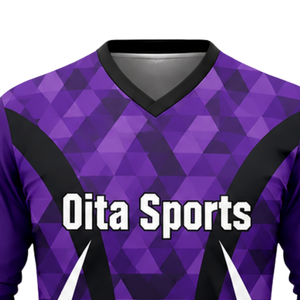 Uniforme de Voleibol Sublimado Morado y Negro para Hombre, Conjunto de Jersey de Manga Larga y Pantalones Cortos, Ropa Deportiva de Poliéster para Entrenamiento y Partido - Product Image 4