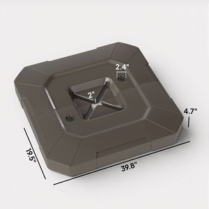 Set di 2 pesi per ombrellone da esterno marrone, base da 231 libbre, riempibili con acqua o sabbia, per ombrelloni a braccio laterale - Product Image 3