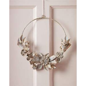 Moderna Corona de Eucalipto para Colgar en la Pared, Decoración de Guirnalda de Hojas Artificiales con Anillo de Metal Dorado, Arte de Pared para el Hogar de Primavera - Product Image 2