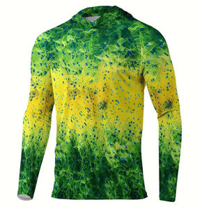 Camisa de Pesca con Capucha de Manga Larga Azul para Hombre, Secado Rápido, Protección Solar UPF 50, Top con Estampado, Talla Adulto - Product Image 6