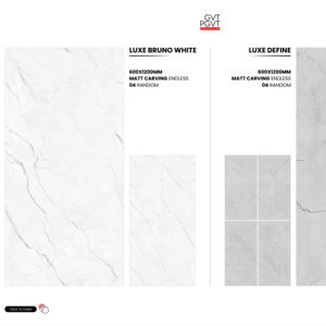 กระเบื้องพอร์ซเลนแกะสลักลายคุณภาพสูง 600x1200 พื้นผิวลวดลายไร้รอยต่อระดับพรีเมียม ขนาดใหญ่ ดีไซน์หรูหราสำหรับผนังและพื้น - Product Image 1