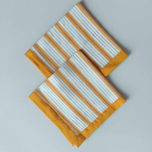 Hand Block Printed Cotton <b>Placemat</b> & Napkin Set: Floral Quilted Table Mats Table Linens - Product Image 1