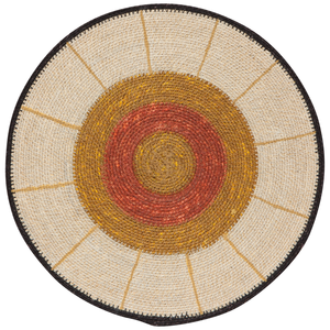 <b>Round</b> Bohemian Handmade Fabric <b>Table</b> <b>Mat</b> With Gray Yellow Pattern Best quality <b>round</b> shape Wholesale <b>table</b> <b>mat</b> - Product Image 4
